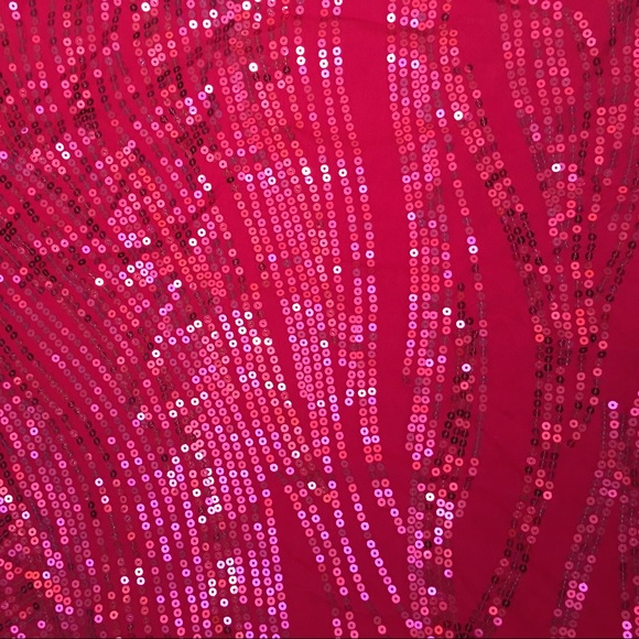 George Sleevless Red Sequence 4X ladies Tank  Top - Picture 3 of 4